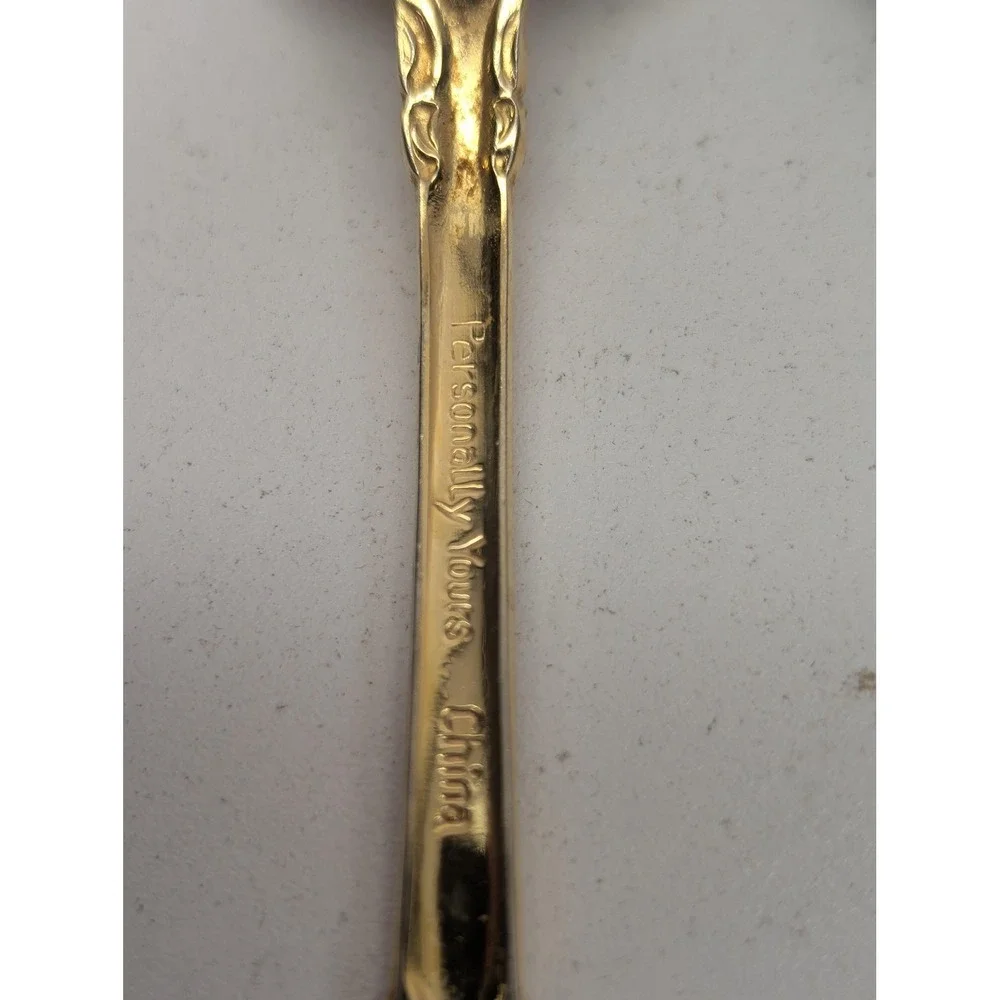 Personally Yours Gold Tone Teaspoons Set‎ Of 4 Baroque Rococo Flatware Spoons